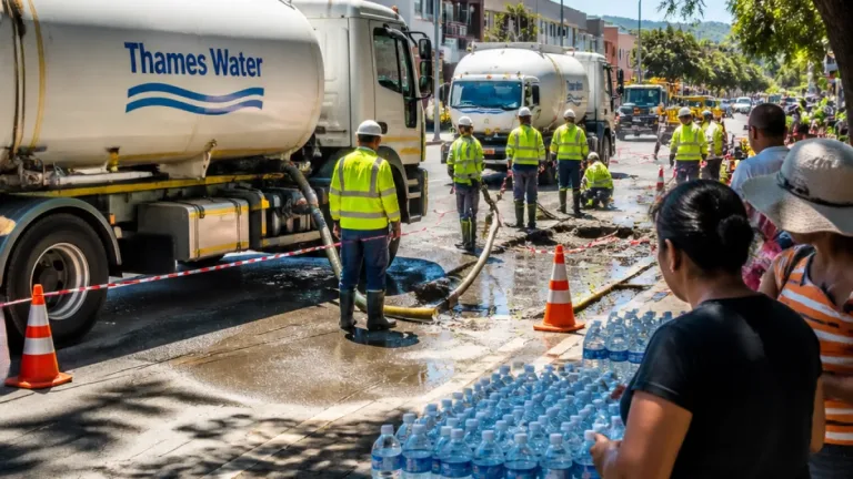 East London in UK sees water returns after burst mains left 10,000 without supply