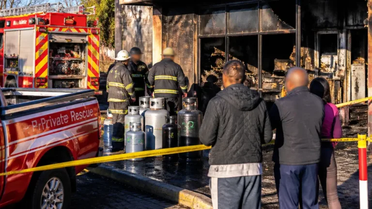 Fire guts Grills & More in Boksburg CBD, staff evacuated and business left in ruins