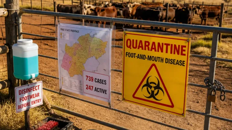 Foot‑and‑mouth cases in Free State reach 739 as authorities warn on non‑reporting and biosecurity