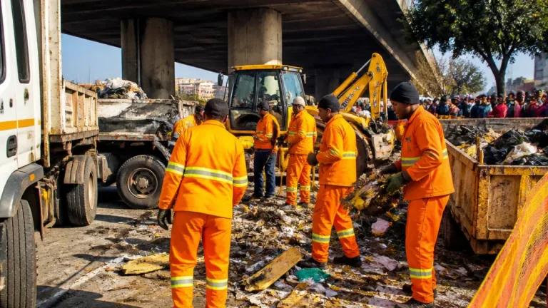 Johannesburg authorities clear CR Swart Drive bridge, target illegal trading and dumping