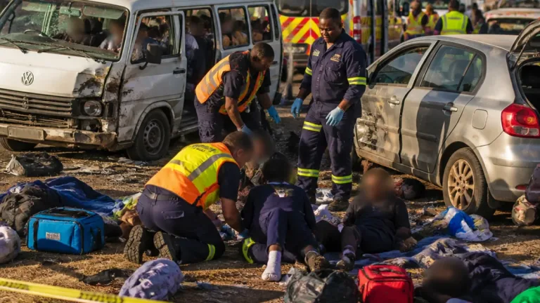 Katlehong crash: 19 pupils injured after overcrowded kombi collides on M7