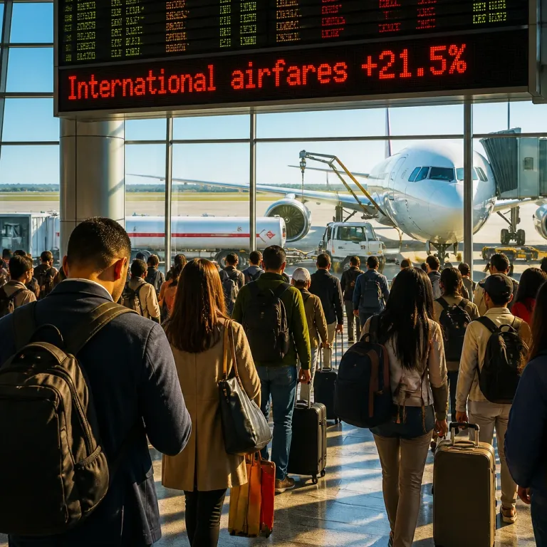 International airfares jump 21.5% as fuel and aviation costs push prices up