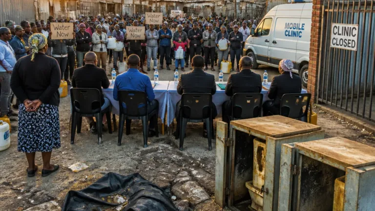 Ramaphosa informal settlement residents demand urgent water, sanitation and clinic services