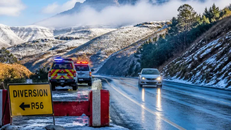Snow and heavy rain close roads near Kokstad; motorists urged to use extreme caution