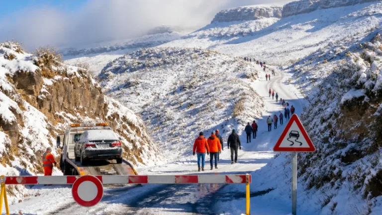Snowstorm forces road closures in Eastern Cape highlands, brings surge of visitors to Rhodes and Tiffindell