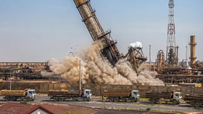 Stack demolished as Engen Wentworth refinery is converted into fuel storage terminal