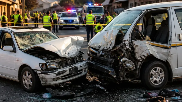Two killed and 12 injured after head-on collision on Black Road in Duncan Village