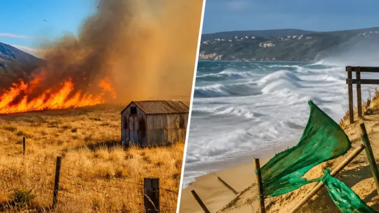 Red veld‑fire alert in parts of the Karoo; damaging waves and winds for KZN today