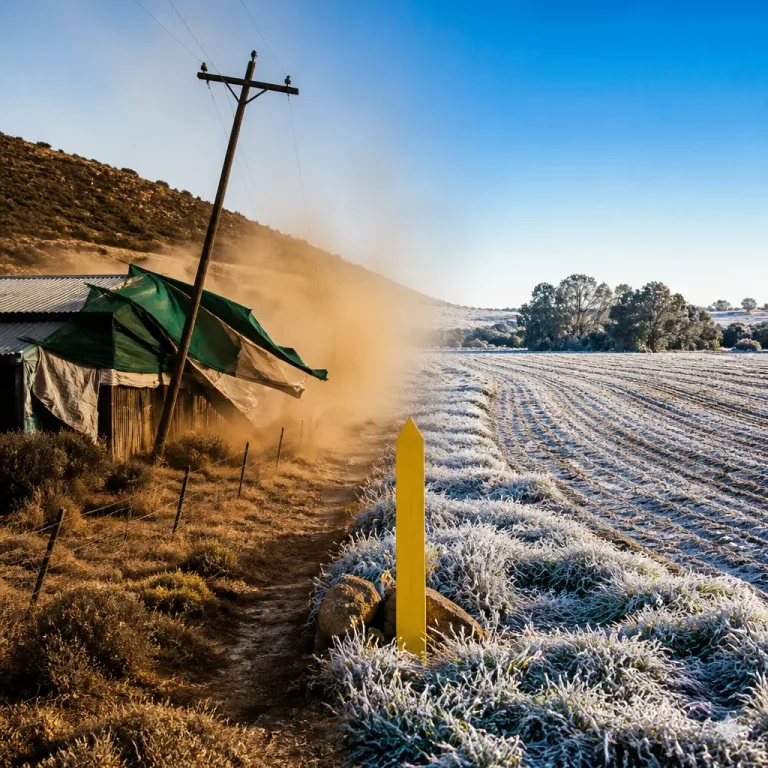 Strong winds, frost and extreme fire danger for parts of South Africa on 13 August