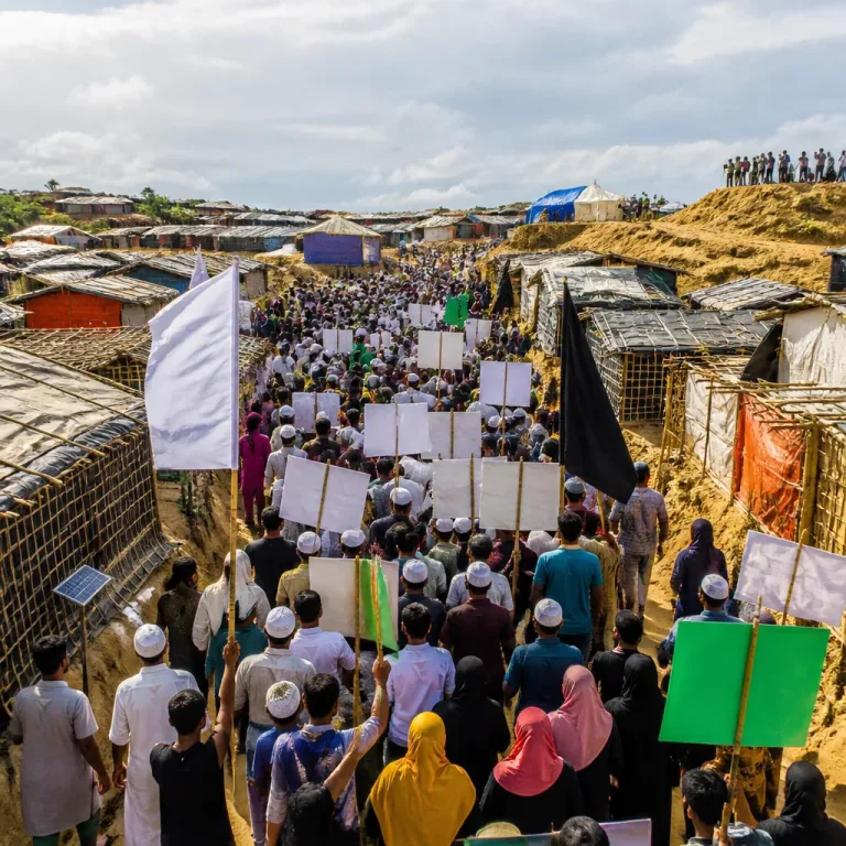 Tens of thousands of Rohingya in Cox’s Bazar call for safe return to Rakhine amid rising violence