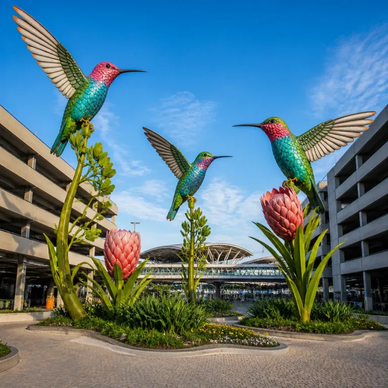 Richmond airport unveils 24-foot hummingbird installation, public to vote on names